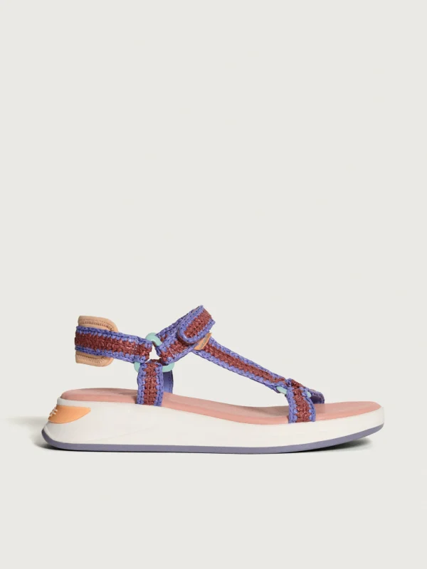 SANDALIA ISLAND RAFIA LILA