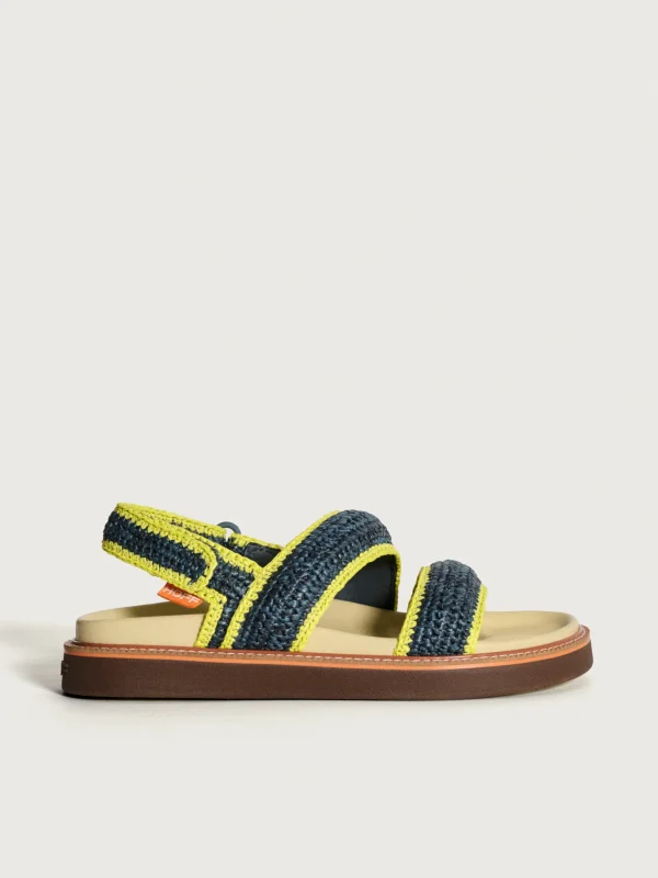 SANDALIA ROAD RAFIA AZUL MARINO