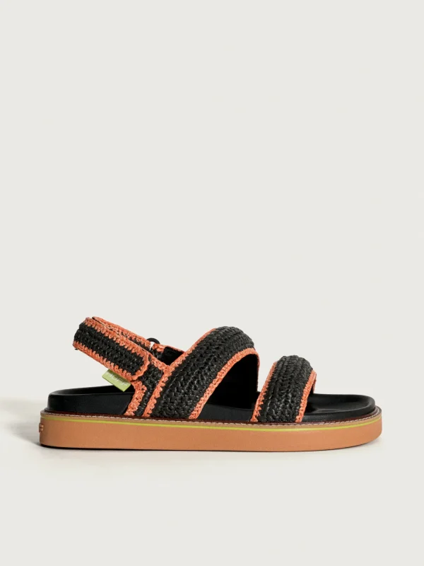 SANDALIA ROAD RAFIA NEGRO