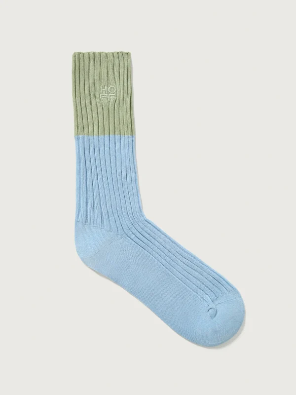CALCETÍN VERDE AZUL CLARO