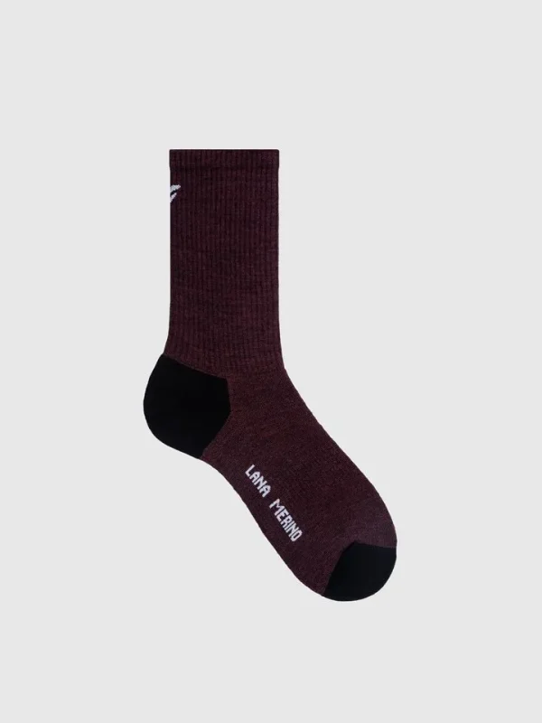Calcetines Pissei Alaska lana merino granate