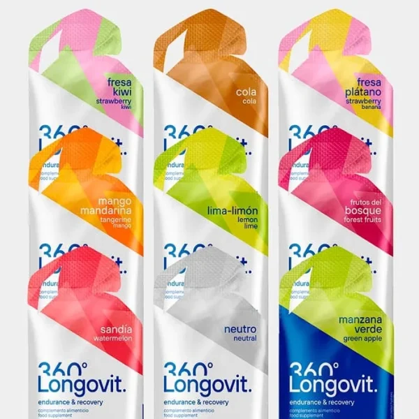 Gel Nutrinovex 360º Longovit 30g carbohidratos sabor fresa/kiwi