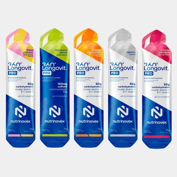 Gel Nutrinovex 360º Longovit Pro 50g carbohidratos sabor mango/mandarina