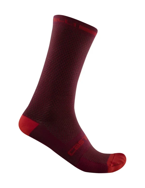 Calcetín Castelli Superleggera caña 18 burdeos