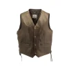 Chaleco piel hombre marrón - Imagen 2