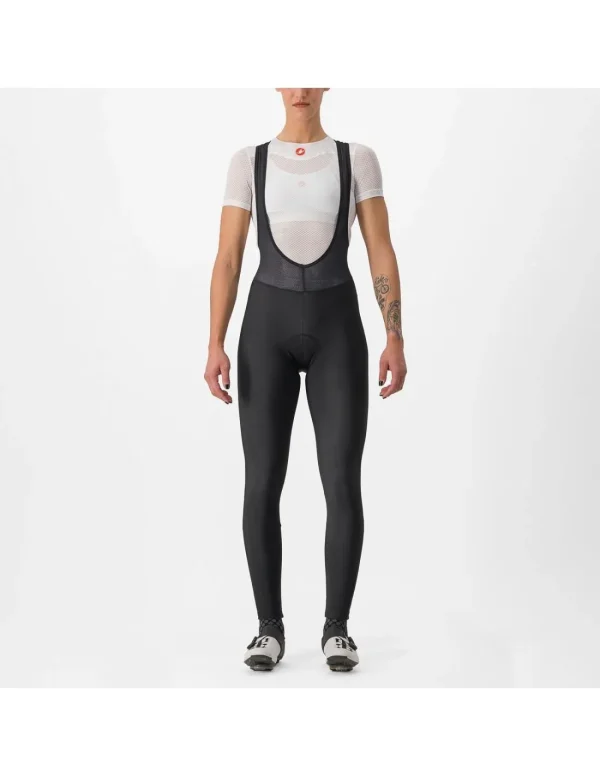 Culotte Castelli Entrata largo mujer negro con tirantes