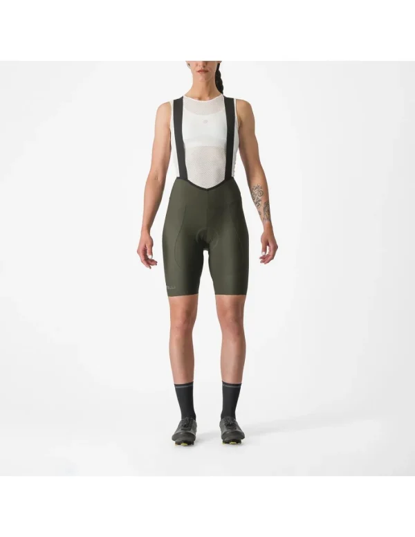 Culotte Castelli corto Espresso mujer con tirantes verde coscuro Talla S