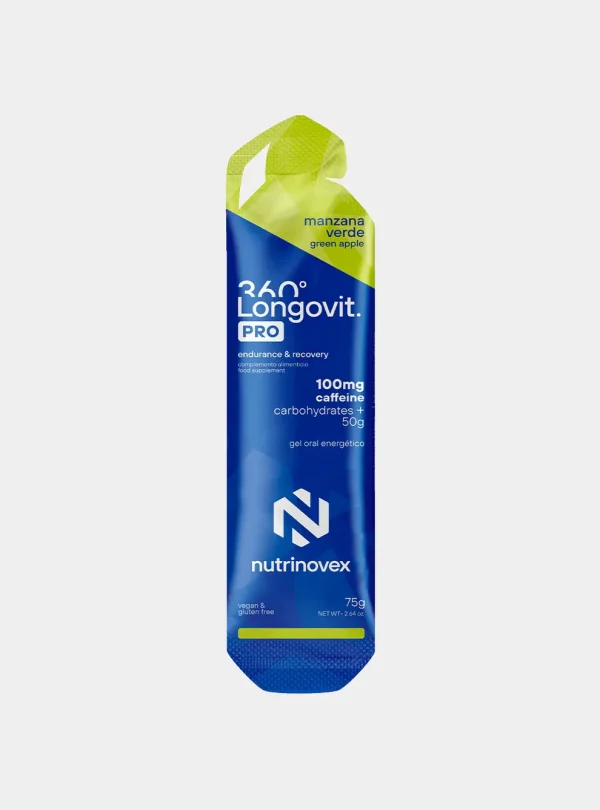 Longovit 360 Gel cafeína 100mg 50gr sabor manzana verde