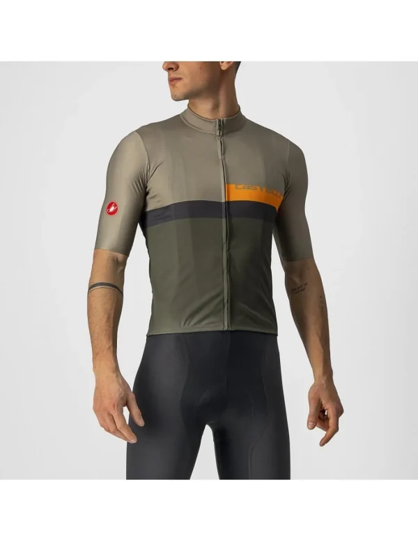 Maillot A Blocco verde claro/verde oscuro/naranja