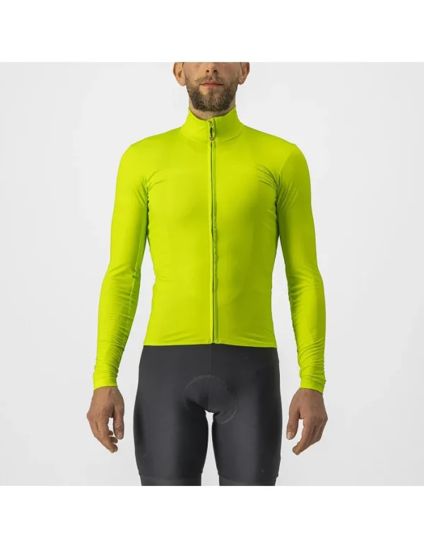 Castelli maillot manga larga Pro Thermal color lima eléctrico