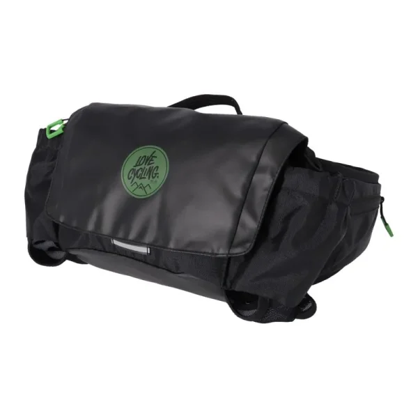 XLC RIÑONERA HIP BAG 3.6L IMPERMEABLE POLIESTER NEGRO/VERDE (27x21x8 cm)